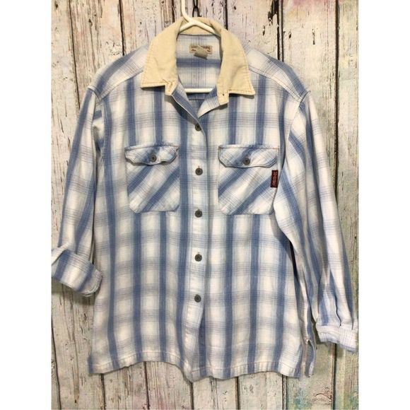 Vintage Union Bay Heavyweight Denim with Corduroy Collar Men’s Shirt Size Medium - Picture 12 of 15